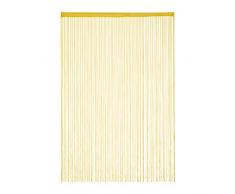Relaxdays Tenda a Fili, 145x245cm, con Passante, per Porte e Finestre, a Frange Accorciabili, Lavabile, Oro