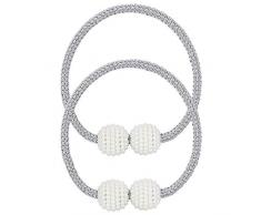 Pinowu - Confezione da 2 fermatenda magnetici, per Tende Piccole, Sottili o velate Fermatenda: Grigio.