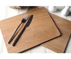 CREATIVE TOPS - Set da 4 tovagliette con Dorso in Legno di Quercia