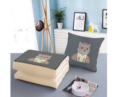 Coperta da viaggio e cuscino, Cuscino auto Cuscino Coperta lavabile, Pieghevole 2 in 1 Cuscino Quilt, Soggiorno Divano Quattro Stagioni Cuscino Universale Coperta Pieghevole, F