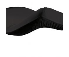 Douceur dintérieur Coprimaterasso morbido in cotone, 160 x 200 cm, 57 fili/cm², Nero (schwarz)