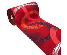 emmevi Tappeto Cucina Moderno Antiscivolo Passatoia Casa Ingresso Lavabile MOD.FAKIRO Dis.25 50X115 Rosso