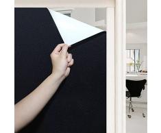 DIFIT Pellicola oscurante per vetri, non adesiva, senza residui, rimovibile, opaca, antistatica, per il controllo del calore, Pellicola per vetri privacy anti-UV per la casa(bianco e nero,44.3x200cm)