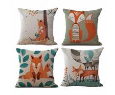 NINGSUN_Casa Ningsun 4PC Custodie per cuscini Cuscino per divano Home decor Di Cotone Lino Piazza Federe,divano decorazione casa camera da letto per divani sedie cuscino set di 4 letti (B, 45cm*45cm)