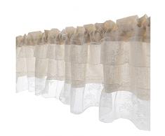 ZQKJLH Mezza Tenda con mantovana in Pizzo per finestre, Tende da Bar in Voile Trasparente, Tende mantovana per Il Bagno Tende Corte per caffè con Mezza Finestra / 1 Pezzo