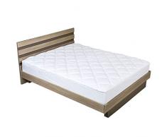 Coprimaterasso trapuntato in microfibra Premium, doppia imbottitura, extra morbida e liscia, adattabile, evita fastidiosi scivolamenti, bianco perla, 140x200