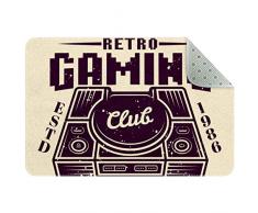 Tappeto retrò con etichetta per videogiochi, 40 x 60 cm, lavabile, morbido tappeto per comodino, soggiorno, vivaio, pavimento per interni