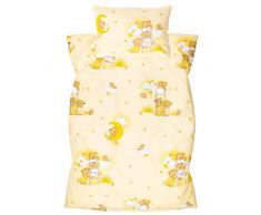 Amilian - Biancheria da letto per bambini, 2 pezzi, 100% cotone, 100 x 135 cm, federa 40 x 60 cm, con chiusura a sacco