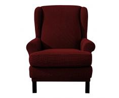 E EBETA Jacquard Salvadivano Copripoltrona Trapuntato Adele, Copripoltrona con Orecchie Poltrona Protettiva Elasticizzato Antiscivolo（Vino rosso）