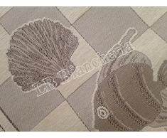 By Suardi - Tappeto arredo Passatoia Bagno Cucina "Marino" Shabby Chic Moderno in ciniglia cm 55x115 Made in Italy, BEIGE