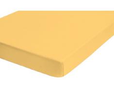 Biberna, Lenzuolo di flanella con angoli elasticizzati, Giallo (Gelb), 60 cm x 120 cm