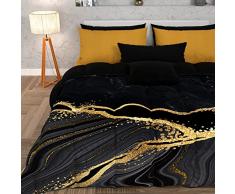 PETTI Artigiani Italiani - Trapunta, Piumone Invernale, Trapunta Invernale, Trapunta Matrimoniale Double Face Tinta Unita e Stampa Digitale Marble 07, 100% Microfibra Anallergica, Made in Italy