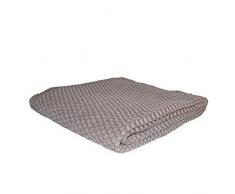 RELAXFAIR Rela xfair coperta peluche grigio XXL 200 x 150 cm in cotone bio/lana Coperta a maglia coperta plaid/copridivano TV/Morbido Caldo Morbido, 100% cotone, Beige, 150 x 200 cm