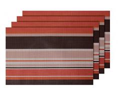 4 PZ di tovagliette americane decorative marrone arancione (TS-97), set da tavola in PVC di alta qualità, Misure 45 x 30 cm, per decorazione molto elegante e durevole tavolo cucina