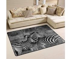 Mnsruu - Tappeto 90 x 60 cm, Motivo zebrato Africano, Tappeto Decorativo per Soggiorno, Camera da Letto