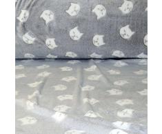 HEKO PANELS Stoffa al Metro Tessuto Pile al Metro – Stoffa Peluche Caldo – Tessuti Pile a Metraggio Reversibile (Gatti)