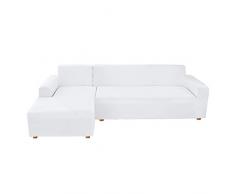 papasgix Copridivano con Penisola Elasticizzato,Fodere Copridivano a Forma di L Chaise Longue Sofa Cover Angolare Lavabile Rimovibile, Federe Protettive per Divano(2 posti+3 posti,Bianco)