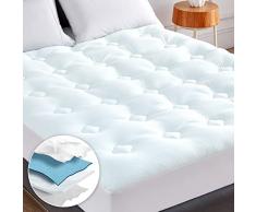 Hansleep Coprimaterasso Matrimoniale 180x200, Topper per Materasso Trapuntato con Motivo Trapuntato Trifoglio, Coprimaterasso Imbottito Letto con Bordo Elastico Scomparto Extra Profondo, 38 cm