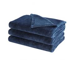 Lifewit Coperta Plaid - Plaid Divano Super Morbida Coperta Pile Matrimoniale, Coperta Flanella Calda e Spessa per Divano Letto, Blu Marino, 230 x 230 cm