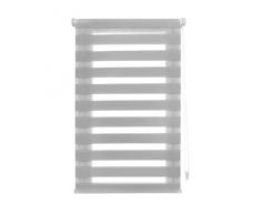 Blindecor - Indus senza attrezzi - doppia tenda avvolgibile - notte e giorno - grigio argento - 55 x 220 cm (larghezza x lunghezza)