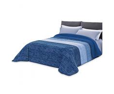 Tata Home Trapunta Piumone Matrimoniale Invernale Super Calda 570 gr/mq Fronte in Pile Vellutato 3D Retro in Agnellato Sherpa Letto 2 Piazze 260x260 cm Made in Italy Colore Azzurro Blu