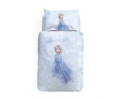 Caleffi 81208 Cotone Disney Frozen Elsa Completo Copripiumino per Singolo Letto, Multicolore