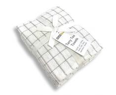 Sensio Home, Strofinacci da Cucina, Vintage, da Servizio da tè, Spessi, 100% Cotone, Confezione da 5, Grande, 45 x 65 cm – Robusto, Super Assorbente, di qualità Professionale, Classici, Terry Grey
