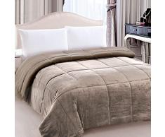 Trapunta Dolomiti Morbidissimi velluto e lana agnellata - dimensioni varie Z584 Una piazza e mezza MARRONE