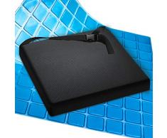 AIESI® Cuscino Antidecubito Professionale (Certificato) Memory in poliuretano espanso con cuscinetto interno in gel viscoelastico e cinghia di fissaggio cm 44x44x5h