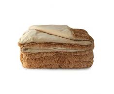 trapunta in pelliccia matrimoniale BIANCALUNA art. fluppy (tortora)