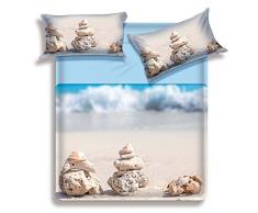 Biancaluna Miss Terry Ebe Completo Letto Matrimoniale Set Lenzuola Sopra Sotto Federe 100% cotone tinto in pezza stampa digitale made in italy