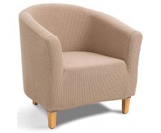 TIANSHU Poltrona da Cocktail Chesterfield Fodere Coprisedia, Elasticizzato Jacquard Antiscivolo Fodera per Sedia da Club Antiscivolo Copripoltrona Rimovibile Universale(Sabbia)