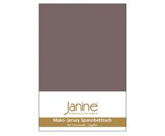 Janine lenzuolo con angoli 5007 Jersey di cotone makò lenzuola, 100% cotone, cappuccino, 90/190 cm - 100/200 cm
