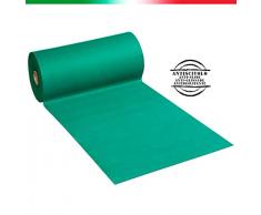 TAPPETO MOQUETTE PASSATOIA disponibile in 3 colori VERDE ROSSA BLU retro antiscivolo larghezza 100cm vendita al metro 100% MADE IN ITALY (VERDE)