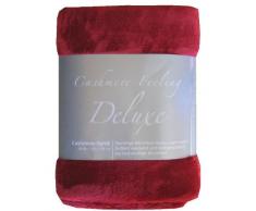 In microfibra coperta Cashmere Deluxe, Microfibra, rot, 150 x 200 cm
