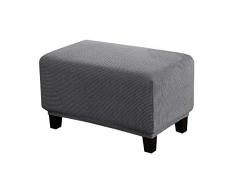 WINS Copri Pouf Elasticizzato rttangolare Copri Pouf poggiapiedi Copri Pouf Divano Copri Pouf rett Grigio