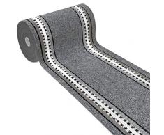emmevi Tappeto Cucina Antiscivolo Passatoia Bordata Ingresso Scala Lavabile MOD.Alexa Dis.A 57X230 Grigio