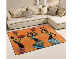 linomo, Tappeto Etnico Africano Donna Pavimento, zerbino per Soggiorno, Decorazione per la casa, per la Camera dei Bambini, Ragazzi e Ragazze, 78,7 x 50,8 cm, Altro, Multi, 60 x 39 Inches
