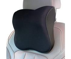 ZATOOTO Cuscino Poggiatesta Auto - Cuscino Collo Auto in Memory Foam,Allevia il Dolore al Collo ed Ergonomico Design, Cinturini Regolabili e Copertura Lavabile (Nero)