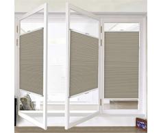 Liveinu Tende Plissettate Tenda Plissè Oscurante Impermeabili con Morsetto di Montaggio Protezione dalla Luce e Ai Raggi Solari per Finestra e Porta 80x220cm Caldo Grigio