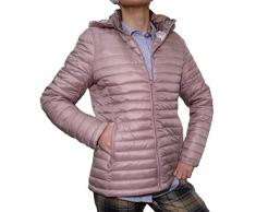 Giacca Piumino Leggera Ecologica 100 grammi Trapuntino Foderata Taglie Grandi Mezza Stagione Donna Ragazza (56, Rosa)