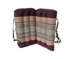 Collumino® - cuscino tradizionale Thai pieghevole in kapok, ideale per yoga e meditazione. Con maniglia per il trasporto , Marrone