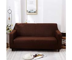 Fodere Copridivani Copridivano,Copridivano Universale Elastico Antiscivolo 1/2/3/4 Posti Strisce Di Caffè Scuro Copridivano Per Poltrona Con Protezione Antipolvere Stampata All-Inclusive, Federa 45