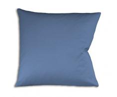 fleuresse, 9100 Fb. 6073, Cuscino poggiatesta in raso di cotone makò, Blu (denim), 80 x 80 cm