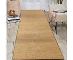 ybaymy Tappeto in Sisal per corridoio 300 x 80 cm, grande tappeto in sisal antiscivolo, adatto agli animali domestici, per soggiorno, camera da letto e ingresso (color sabbia marrone chiaro)