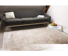 floor factory tappeto esclusivo moderno Satin beige crema 120x170 cm tappeto shaggy pelo lungo