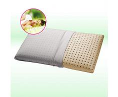 GEEMMA s.r.l. Cuscino 100% Lattice 40x70 cm H12 cm. Guanciale Letto a Modello saponetta con Tessuto in Cotone Sfoderabile e Lavabile. Cuscino Materasso Anallergico – Milk