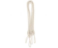 seebesteu Fermatenda Corda Coppia Intrecciata a Mano Pastorale Nappa Corda Maglia Tiene Legate Tende Raccogli Tende Corda 70cm (Avorio Bianco Beige)