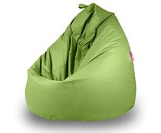 Italpouf Pouf Sacco Ecopelle Gigante 100 Ø x 130 cm, Poltrona Sacco Gigante Pera, Pouf Sacco Imbottito, Pouf Ecopelle Sfoderabile (Pouf Sacco XXL Gigante, Verde Oliva)