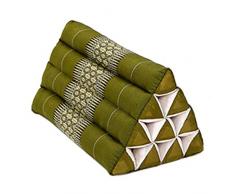 Cuscino dello schienale del letto Cuscini di riposo per guardare la TV e leggere Cuscino a cuneo del letto Imbottitura in kapok Cuscino tailandese a triangolo pieghevole Fatto a mano (Color : Green,